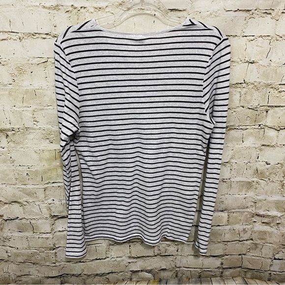 Divided H&M Gray Black Striped Soft Long Sleeve Top - Picture 3 of 4